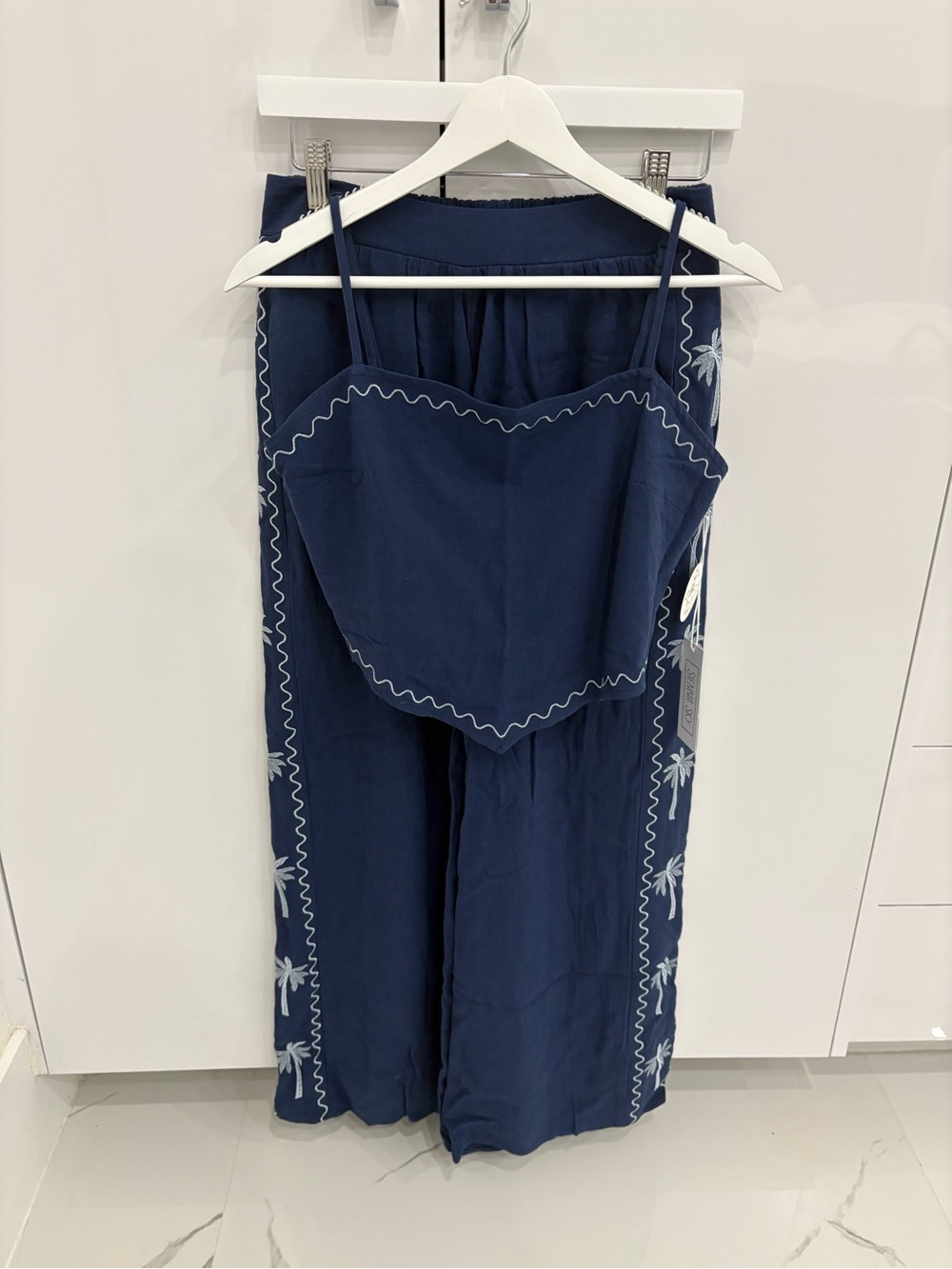 Navy Summery Two-Piece Pant Set